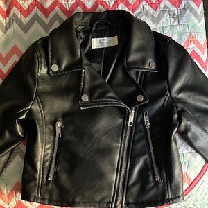 H&M KIDS Black Leather Moto Jacket
